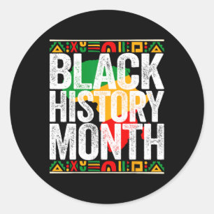 Zwarte Geschiedenis Maand Afro-Amerikaanse Melanin Ronde Sticker