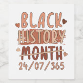 Zwarte geschiedenis maand Afro Melanin Black Women Wijn Etiket (Enkel label)