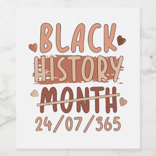 Zwarte geschiedenis maand Afro Melanin Black Women Wijn Etiket (Enkel label)