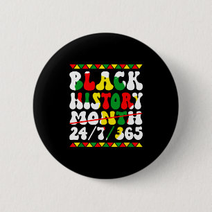 Zwarte Geschiedenis Maand Afro Melanine Zwarte Vro Ronde Button 5,7 Cm