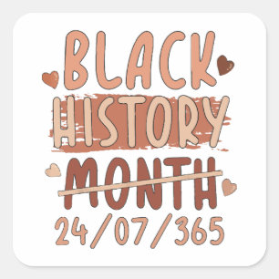 Zwarte Geschiedenis Maand Afro Melanine Zwarte Vro Vierkante Sticker