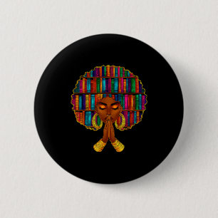 Zwarte Geschiedenis Maand Afro Vrouwen Boekliefheb Ronde Button 5,7 Cm