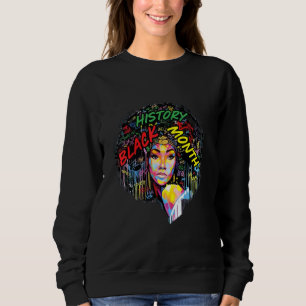 Zwarte geschiedenis maand Afro Word Art Natural Ha Trui