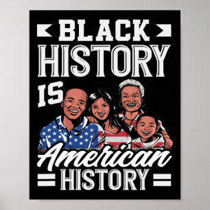 Zwarte Geschiedenis Maand Amerika Vlag Amerikaans Poster