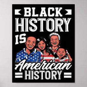 Zwarte Geschiedenis Maand Amerika Vlag Amerikaans Poster