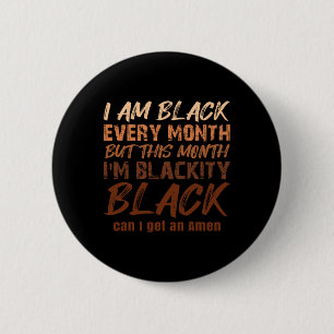 Zwarte Geschiedenis Maand Blackety Black Amen Mela Ronde Button 5,7 Cm