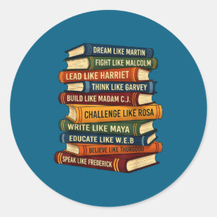 Zwarte geschiedenis maand droom als martin boeken ronde sticker