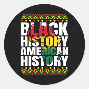 Zwarte geschiedenis maand Erfgoed Cultuur Afro-Ame Ronde Sticker