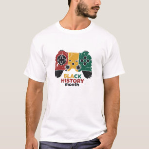 Zwarte Geschiedenis Maand Gamer Vlag Vervallen Con T-shirt