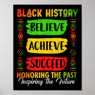Zwarte Geschiedenis Maand Geloof Bereik Succes Mel Poster