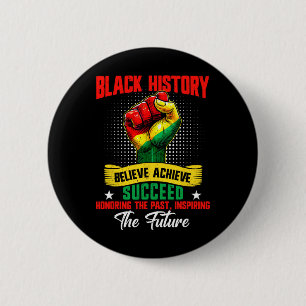 Zwarte Geschiedenis Maand Geloof Bereik Succes Mel Ronde Button 5,7 Cm