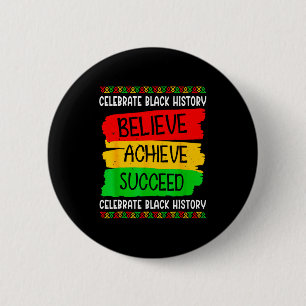 Zwarte Geschiedenis Maand Geloof Bereik Succes Mel Ronde Button 5,7 Cm