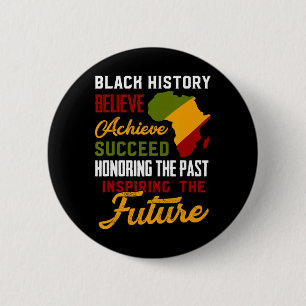 Zwarte Geschiedenis Maand Geloof Bereik Succes Mel Ronde Button 5,7 Cm