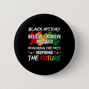 Zwarte Geschiedenis Maand Geloof Bereik Succes Mel Ronde Button 5,7 Cm