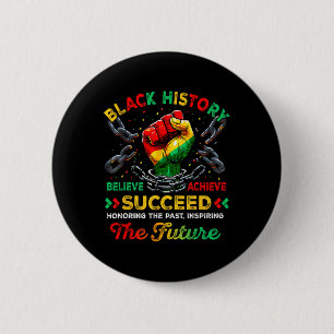 Zwarte Geschiedenis Maand Geloof Bereik Succes Mel Ronde Button 5,7 Cm