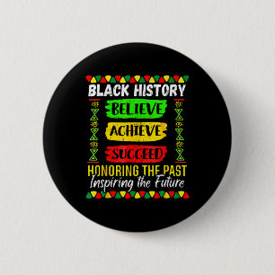 Zwarte Geschiedenis Maand Geloof Bereik Succes Mel Ronde Button 5,7 Cm