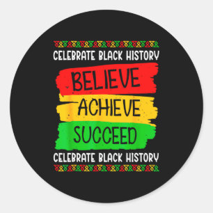 Zwarte Geschiedenis Maand Geloof Bereik Succes Mel Ronde Sticker