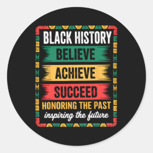 Zwarte Geschiedenis Maand Geloof Bereik Succes Mel Ronde Sticker