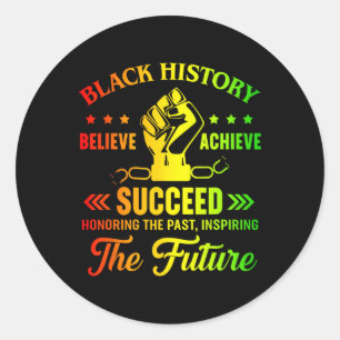 Zwarte Geschiedenis Maand Geloof Bereik Succes Mel Ronde Sticker