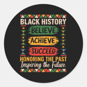 Zwarte Geschiedenis Maand Geloof Bereik Succes Mel Ronde Sticker