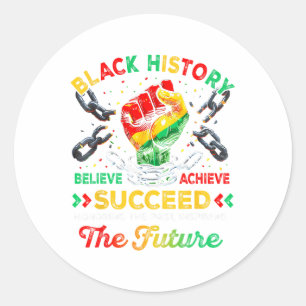 Zwarte Geschiedenis Maand Geloof Bereik Succes Mel Ronde Sticker