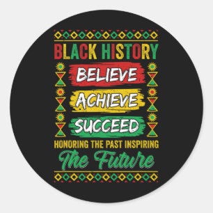 Zwarte Geschiedenis Maand Geloof Bereik Succes Mel Ronde Sticker