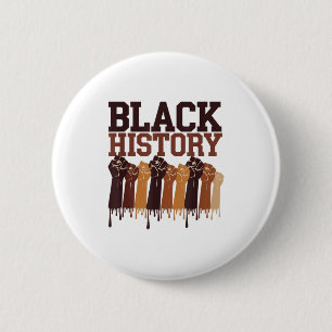 Zwarte Geschiedenis Maand Handen Symbool Afro Moti Ronde Button 5,7 Cm