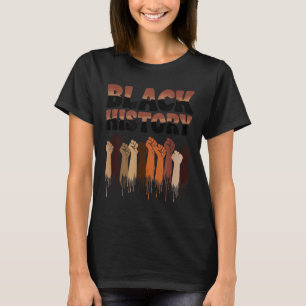 Zwarte Geschiedenis Maand Handen Symbool Afro Moti T-shirt
