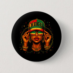 Zwarte Geschiedenis Maand Hbcu Zwarte Afro Geschoo Ronde Button 5,7 Cm