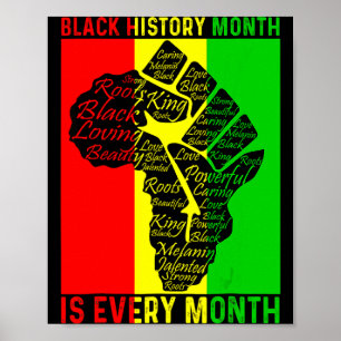 Zwarte Geschiedenis Maand Is Elke Maand Power Vuis Poster