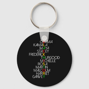 Zwarte Geschiedenis Maand Leiders Shirt Mannen Vro Sleutelhanger