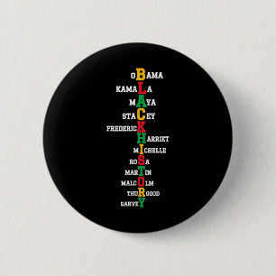 Zwarte Geschiedenis Maand Leiders Zwarte Geschiede Ronde Button 5,7 Cm