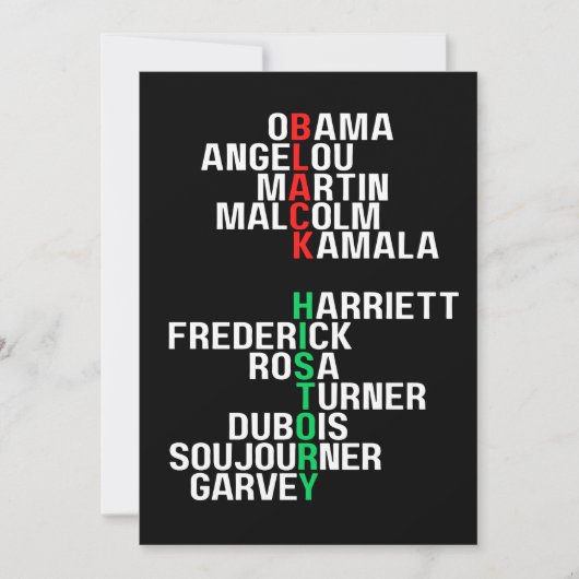 Zwarte Geschiedenis Maand Melanin King Queen Sista Kaart (Voorkant)