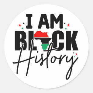 Zwarte Geschiedenis Maand Melanin Mannen Vrouwen K Ronde Sticker
