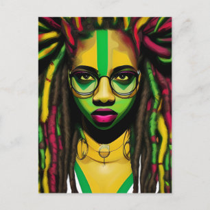 Zwarte geschiedenis Maand Melanin Women Black Girl Briefkaart