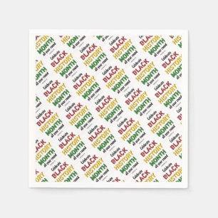 ZWARTE GESCHIEDENIS MAAND Motivatie BHM Papier Servet