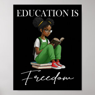 Zwarte Geschiedenis Maand Onderwijs Is Vrijheid Bo Poster