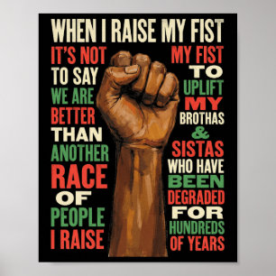 Zwarte Geschiedenis Maand Opgeheven Vuist Burgerre Poster
