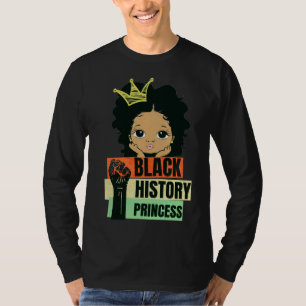 Zwarte Geschiedenis Maand Prinses Zwarte Meisje Ma T-shirt