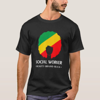 Zwarte geschiedenis maand sociaal werker Afrikaans T-shirt