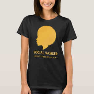 Zwarte geschiedenis maand sociaal werker Afrikaans T-shirt