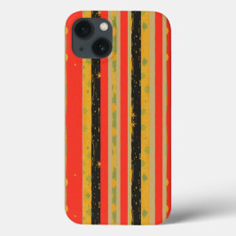 Zwarte Geschiedenis Maand Stripes Patroon iPhone 13 Hoesje
