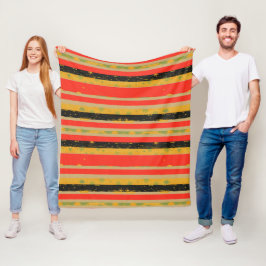 Zwarte Geschiedenis Maand Stripes Patroon Fleece Deken
