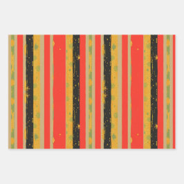 Zwarte Geschiedenis Maand Stripes Patroon Inpakpapier Vel