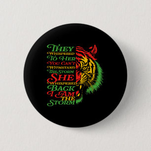 Zwarte Geschiedenis Maand Tijger Afrika Kleurrijk  Ronde Button 5,7 Cm