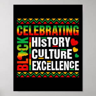Zwarte Geschiedenis Maand vieren Afro Afrikaanse m Poster