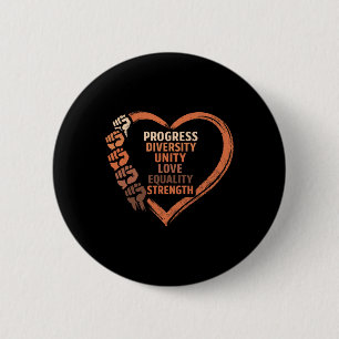 Zwarte Geschiedenis Maand Vuisten Diversiteit Geli Ronde Button 5,7 Cm