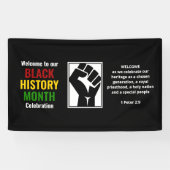 ZWARTE GESCHIEDENIS MAAND Welkom Viering Power Fis Spandoek (Horizontaal)