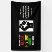 ZWARTE GESCHIEDENIS MAAND Welkom Viering Power Fis Spandoek (Verticaal)