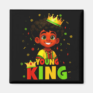 Zwarte Geschiedenis Maand Zwarte Jonge Koning Afro Magneet